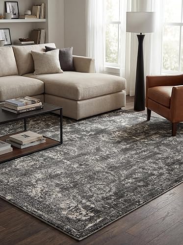 Miniatura 17 de Rugs.com Oregon Collection - Alfombra de pelo bajo color marfil de 7 x 10 pies, perfecta para salas de estar, comedores grandes, planos abiertos