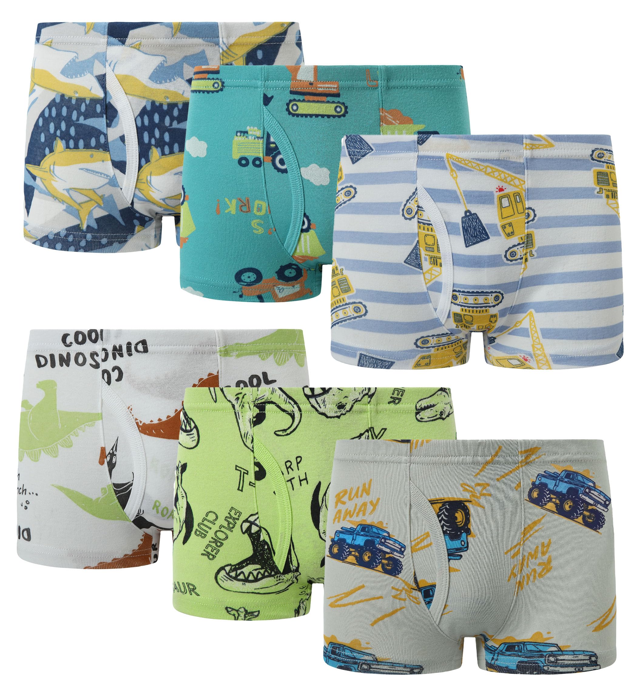 Boboking Boxer per bambini con dinosauro e camion squalo