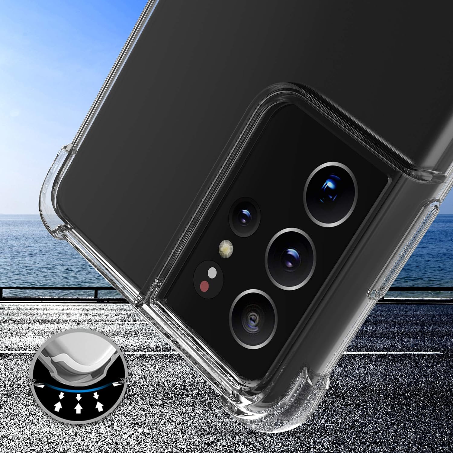 Arae Case for Samsung Galaxy S21 Ultra, Premium Soft and Flexible TPU [Scratch-Resistant] Phone Case for Samsung Galaxy S21 Ultra, Crystal Clear