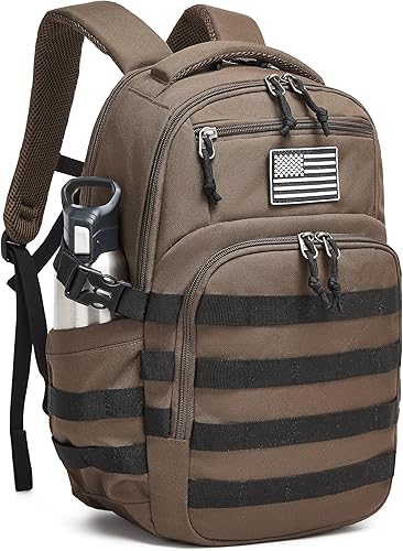 Mochila táctica militar, mochila táctica negra pequeña mochila táctica bolsa de asalto samurai mochila táctica para hombres, Café, Mochilas tácticas