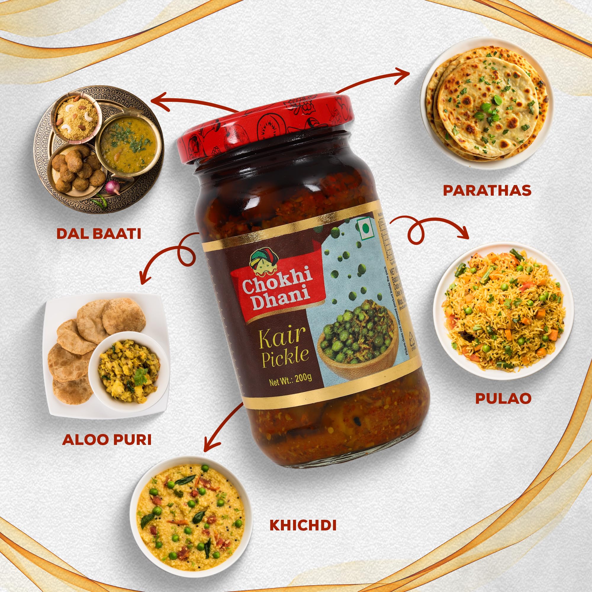 Chokhi Dhani Kair Pickle 200g | Rajasthani Ker Achar | Tenti Dela Pickle | Tangy & Spicy Indian Pickle | Homemade Style 2
