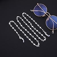 Vista 5 de LIKGREAT Cadena de lentes de corazón para mujer, cadena de anteojos con cuentas de corazón, cadenas de gafas, correa de gafas de sol, soporte