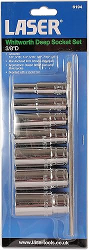 Miniatura 4 de Laser 6194 Whitworth Juego de llaves de vaso profundo 3/8" D 7pc