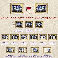 Vista 4 de Cubierta eléctrica acrílica decorativa de pintura de noche estrellada - Interruptor de luz triple