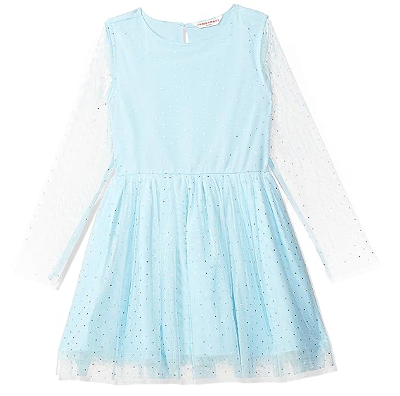 Amazon Brand - Jam & Honey Girls Polyester Skater Knee-Length Dress