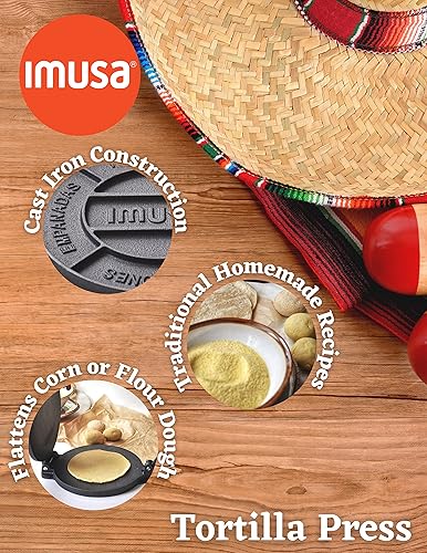 Miniatura 23 de IMUSA USA MEXI-86005 - Prensa de tortilla de aluminio fácil de usar de 6 pulgadas, plateado, gris