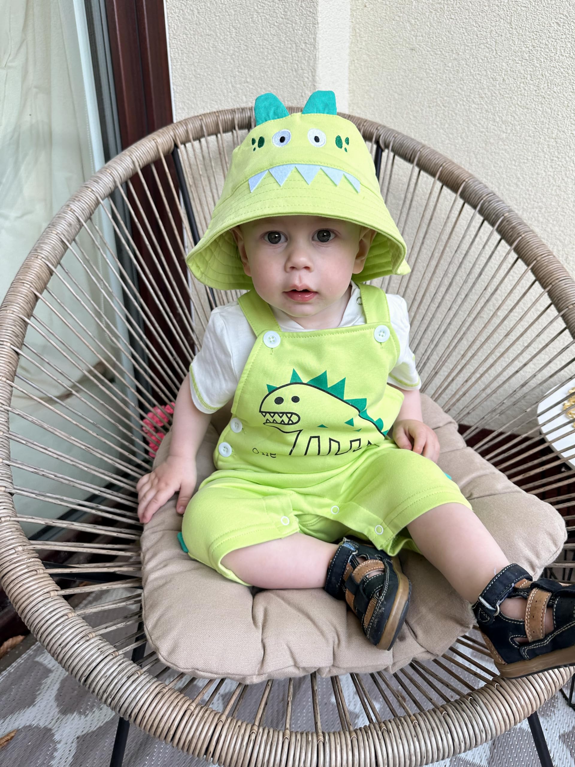 Volunboy Unisex Bebé Verano Conjunto, Casual Manga Corta T-Shirt, Pantalones Cortos, Capucha 3 Piezas Traje Ropa
