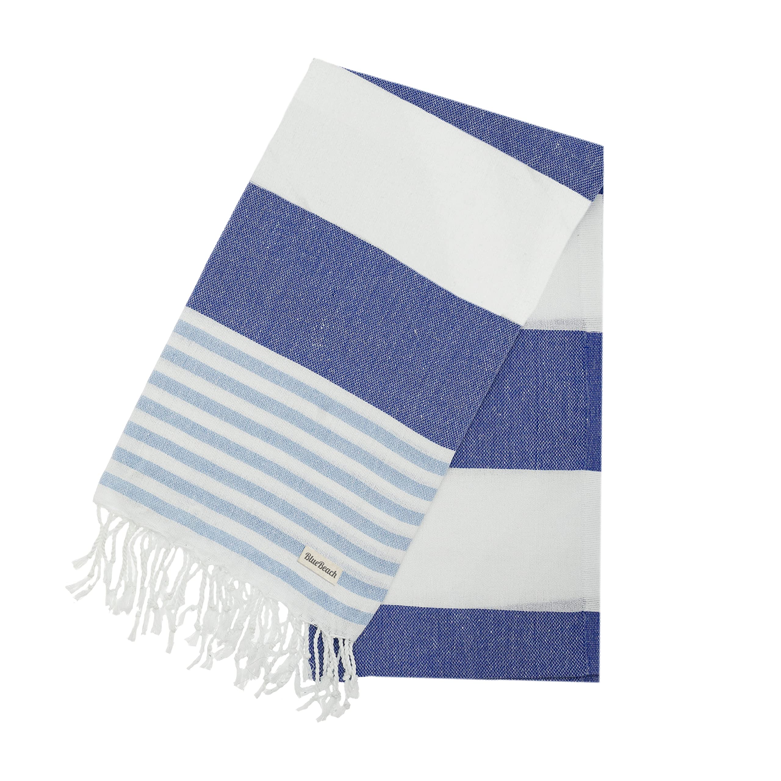 Blue Beach Asciugamano Turco Peshtemal 100x180 Cm: Antisabbia, Assorbente E Leggero