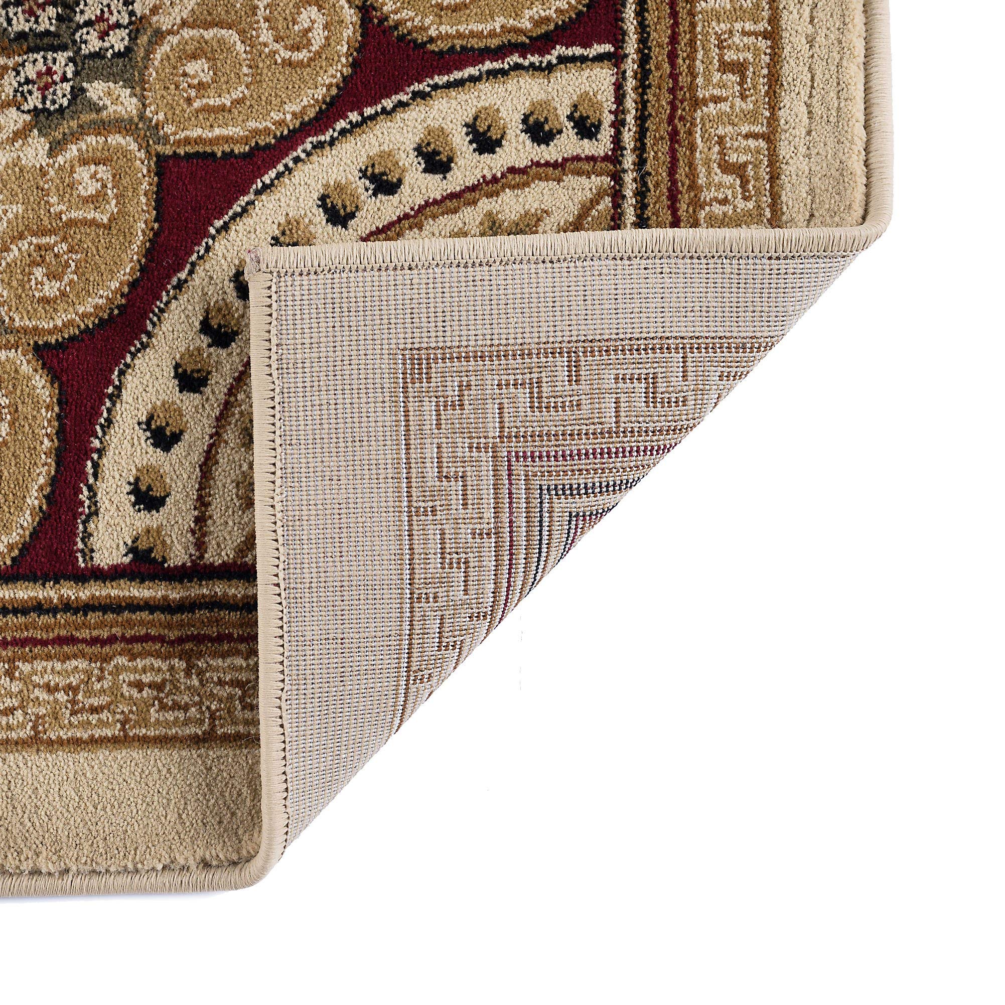 Jayden Traditional Oriental Ivory Scatter Mat Rug, 2' x 3'