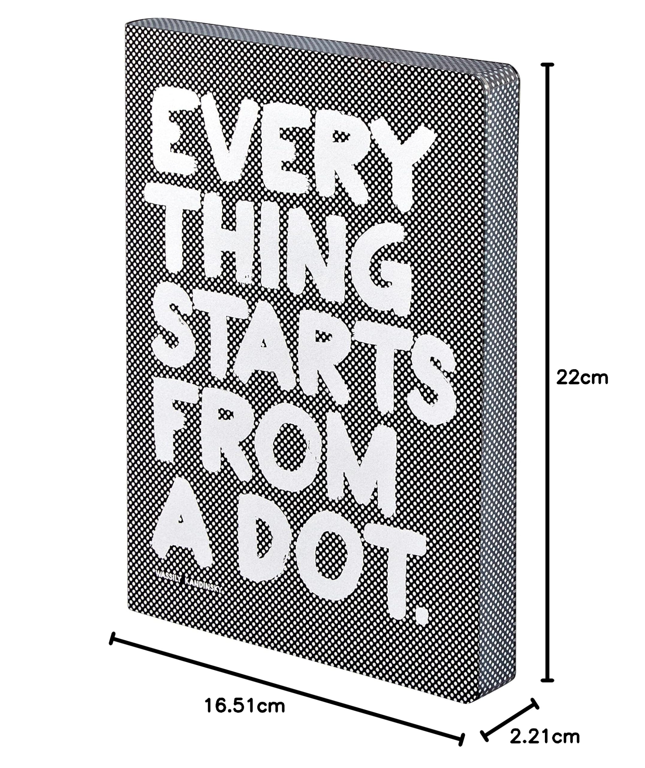 Nuuna Notizbuch A5+ Graphic L - Everything Starts From A Dot, Leder schwarz