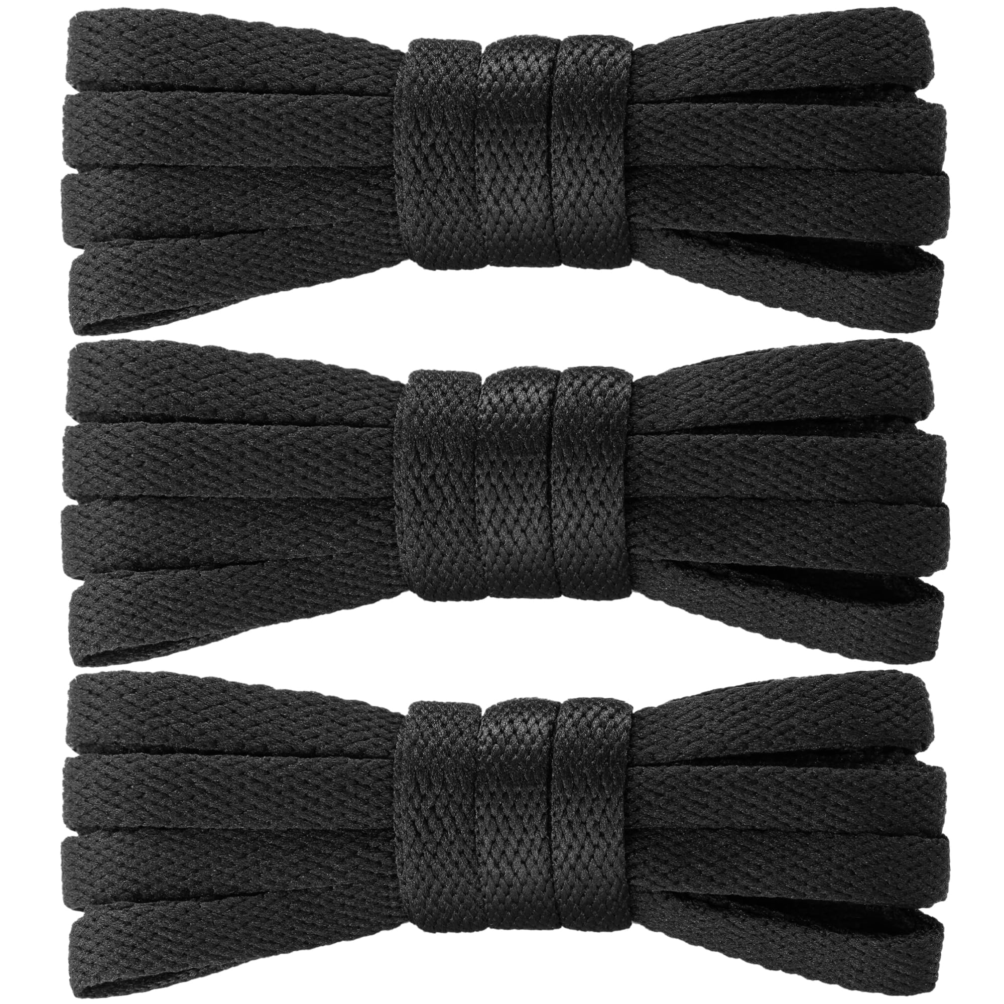 PTERYBIRD 3 Pairs Flat Shoe Laces for Sneakers,5/16" Wide Shoelaces,Durable Replacement Laces for Converse Air Force 1