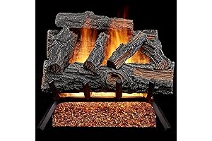 MO18HVL Natural Gas Vented Fireplace Logs Set with Match Light