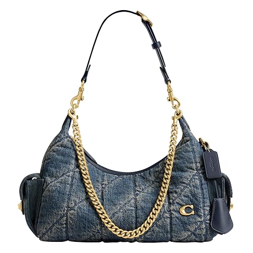 COACH Soft Quilted Leather Pocket Juliet Bag 30 - Medium - B4/Dark Indigo