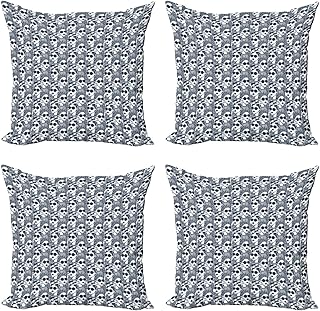 Ambesonne Monochrome Throw Pillow Cushion Case Pack of 4, Woman Characte...