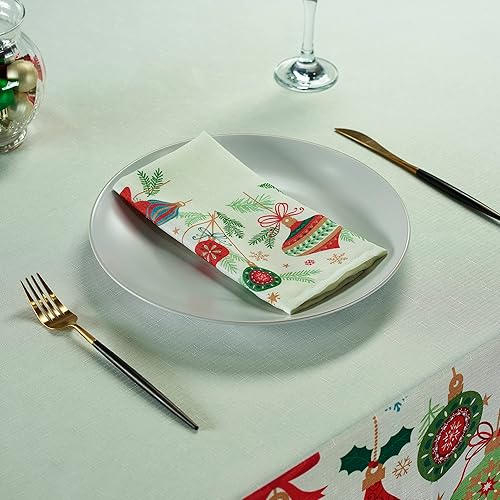 Miniatura 1 de Kadut Servilletas de tela con adornos de árbol de Navidad (17 x 17 pulgadas), tela resistente, servilletas de tela de Navidad para cosecha,