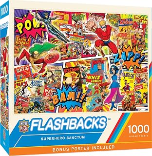 1000 Piece Collage Jigsaw Puzzle for Adults - Superhero Sanctum - Fun Vintage Comic Book Covers - 19.25"x26.75"