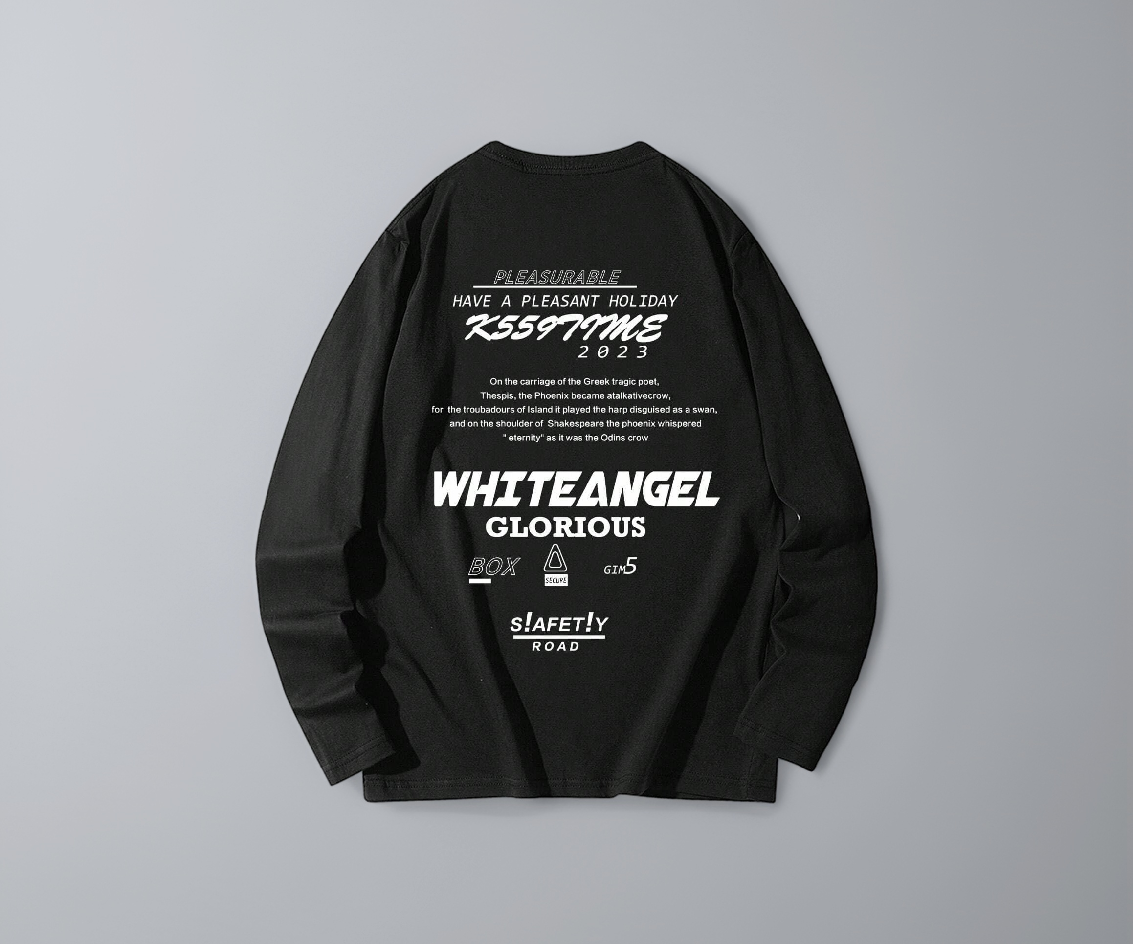 SXV 'White Angel' Printed Cool Aesthetic Oversized Full Sleeve T
