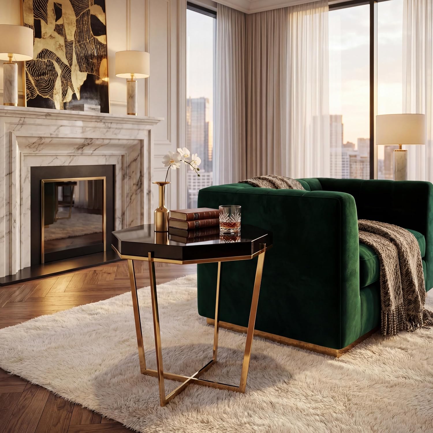 Safavieh Couture Collection Danna Black Metal End Table