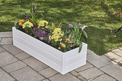Miniatura 4 de NuVue Products 26005 - Cama de jardín para terraza al aire libre para cultivar plantas y flores comestibles, panel de veta de madera sin BPA, caja