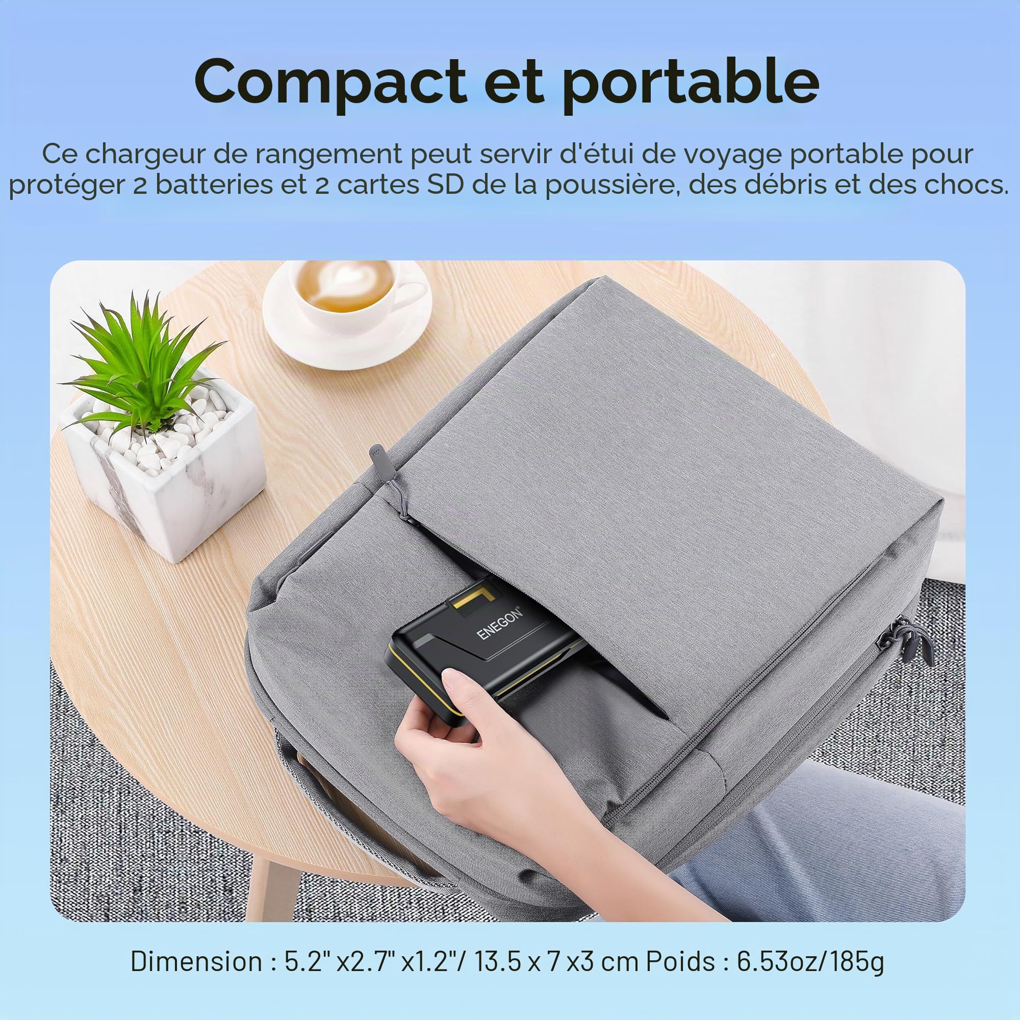 ENEGON EN-EL14 20W Chargeur Rapide à Double Batterie avec Rangement (2X 1680mAh) Compatible avec Nikon D3100, D3200, D3300, D3400, D3500, D5100, D5200, D5300, D5500, D5600, Affichage LCD