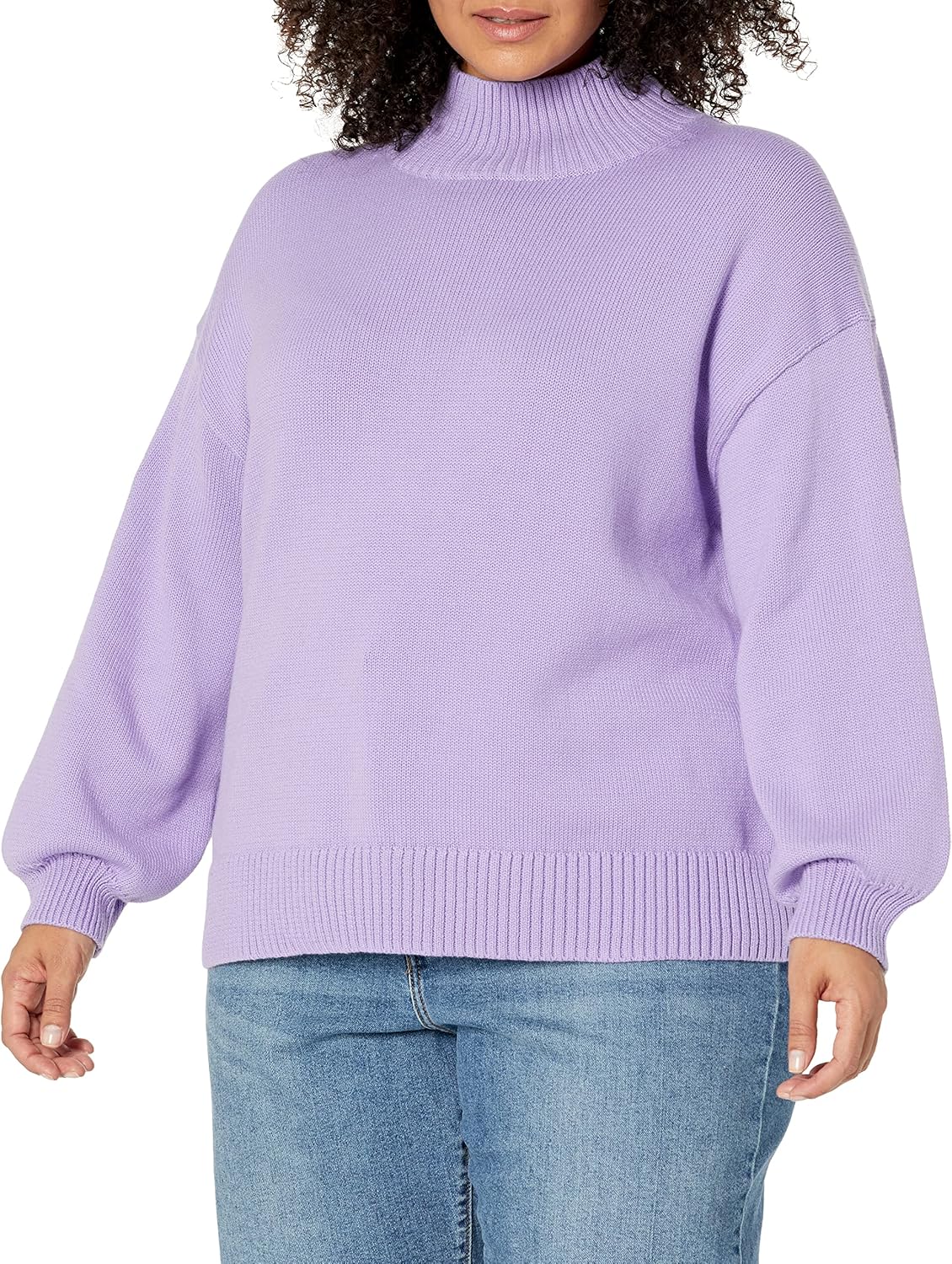 Amazon Essentials Women's Pull-Over Cotton Sweaters, Funnel-Neck, Available in Plus Size - Image 2