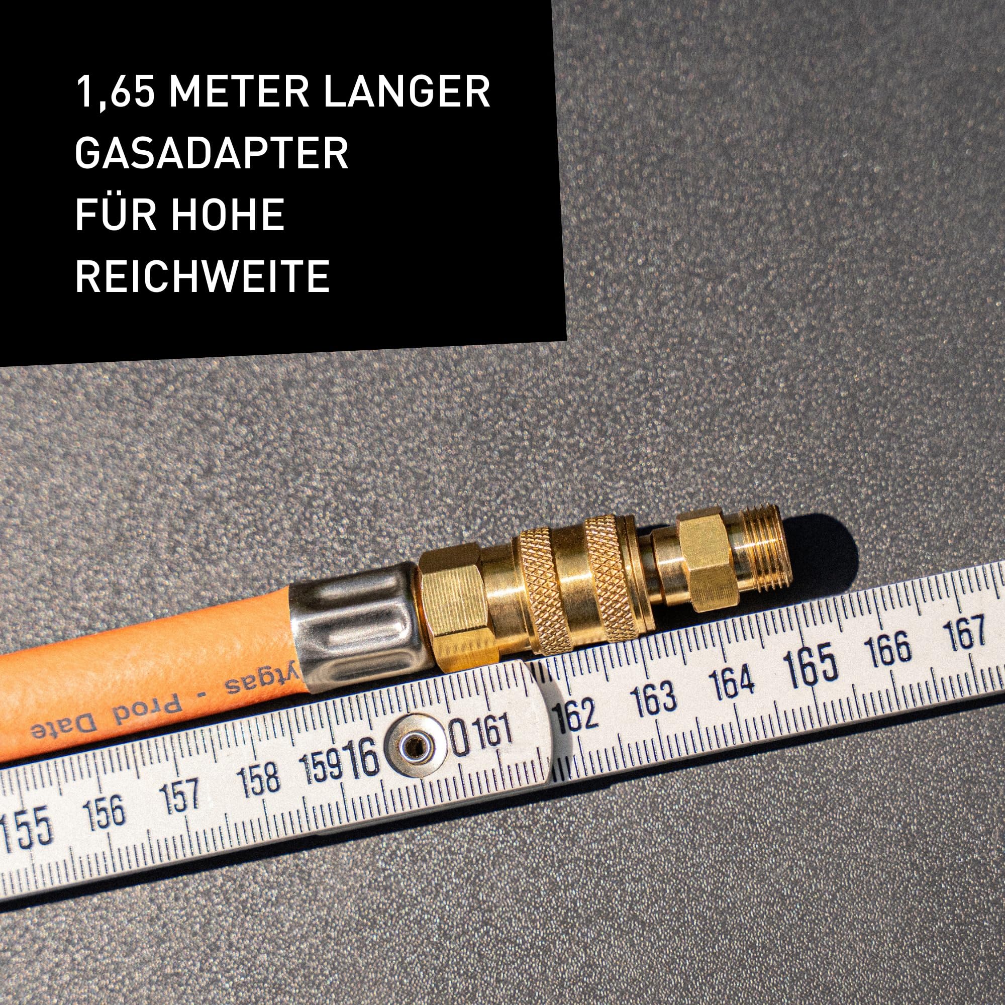 SKOTTI Prop, EN 417 Gaskartuschen kompatibel, Gasflaschenanschlussset für SKOTTI Grill und Campingkocher, für große Gasflasche 5kg und 11kg, ideal für Camping & Outdoorkocher, 150cm länge
