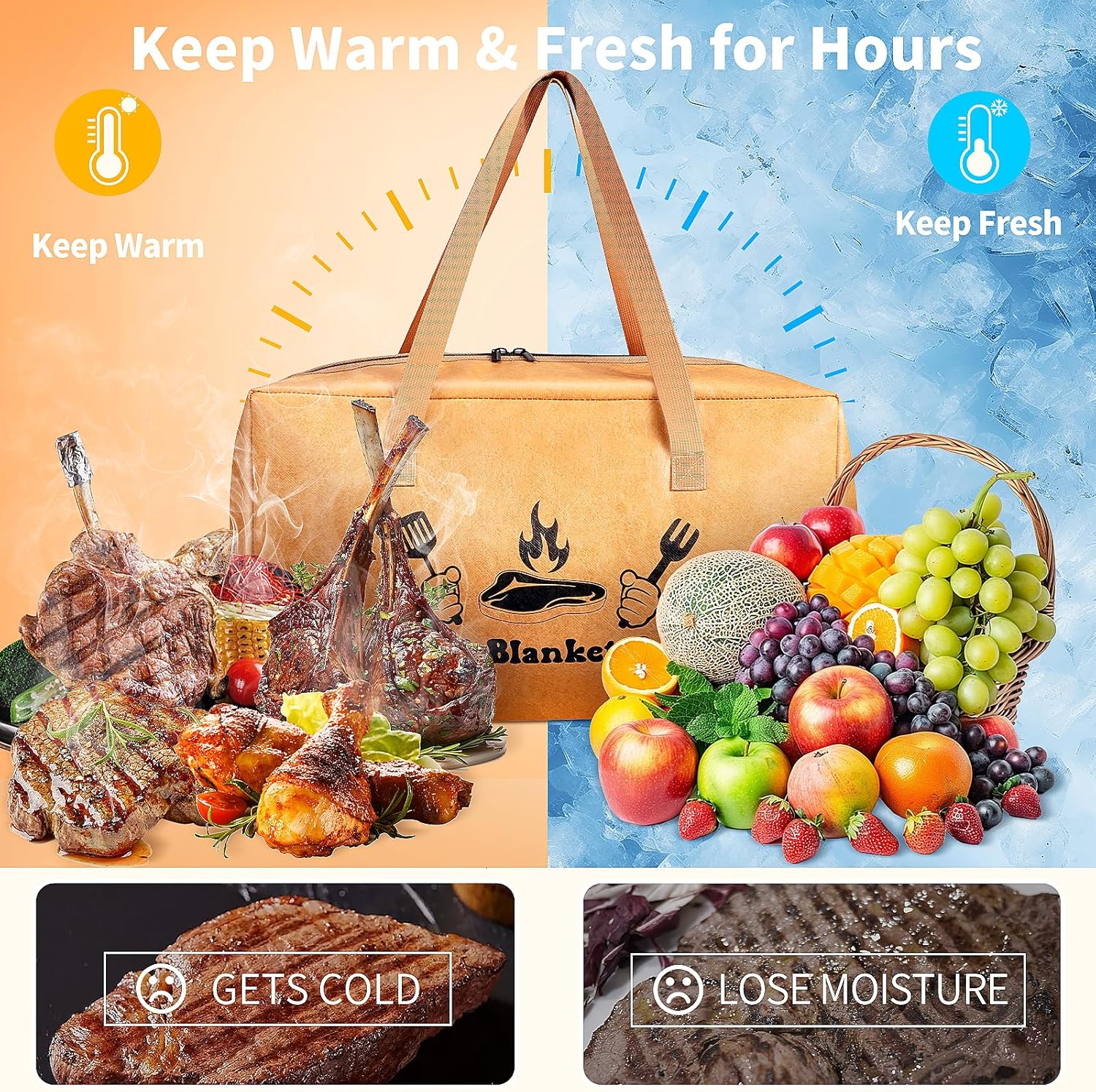 BBQ Blanket for Resting Meat, Insulated Meat Resting Bag for Moisture Retention and Tender BBQ, Heavy-Duty Meat Blanket with Wide Mouth Design for Briskets, Pork Shoulders, Steaks - Image 7