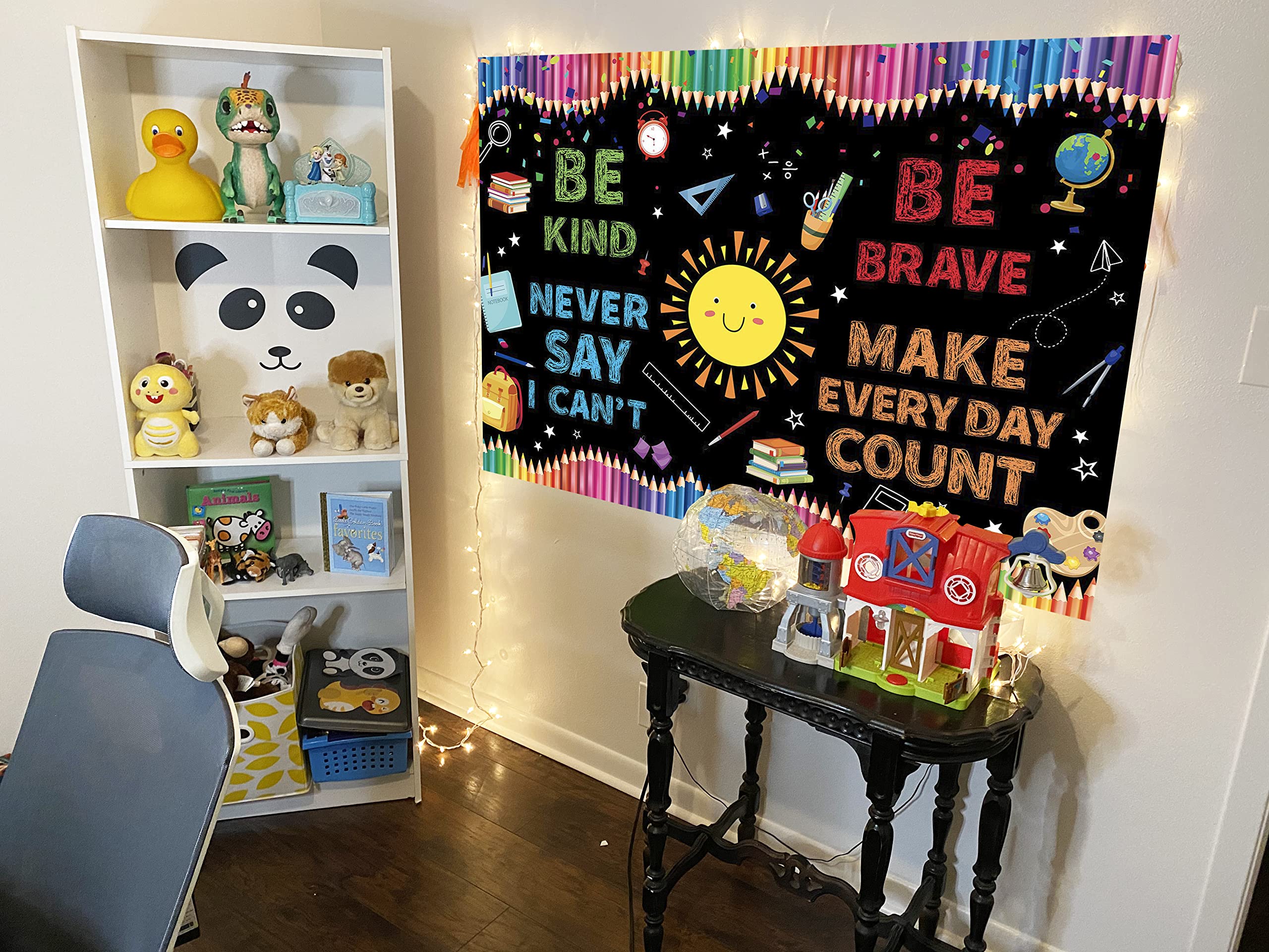 BINQOO Back To School Welcome To Kindergarten Backdrop - 7x5 FT Chalkboard Design With Color Pencils, For Photos & Decor - View #7