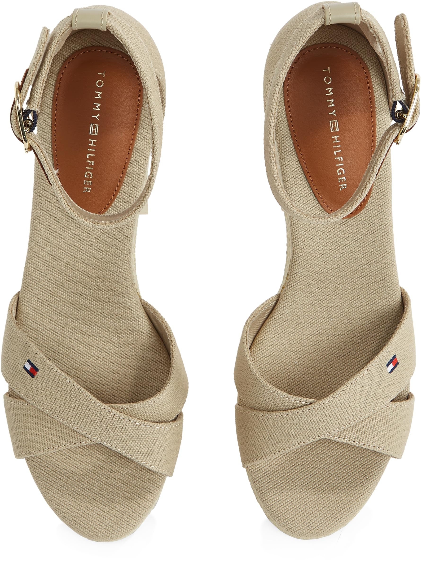 Tommy Hilfiger Espadrilles Compensées Femme Flag Criss-Cros Mid à Bride Cheville