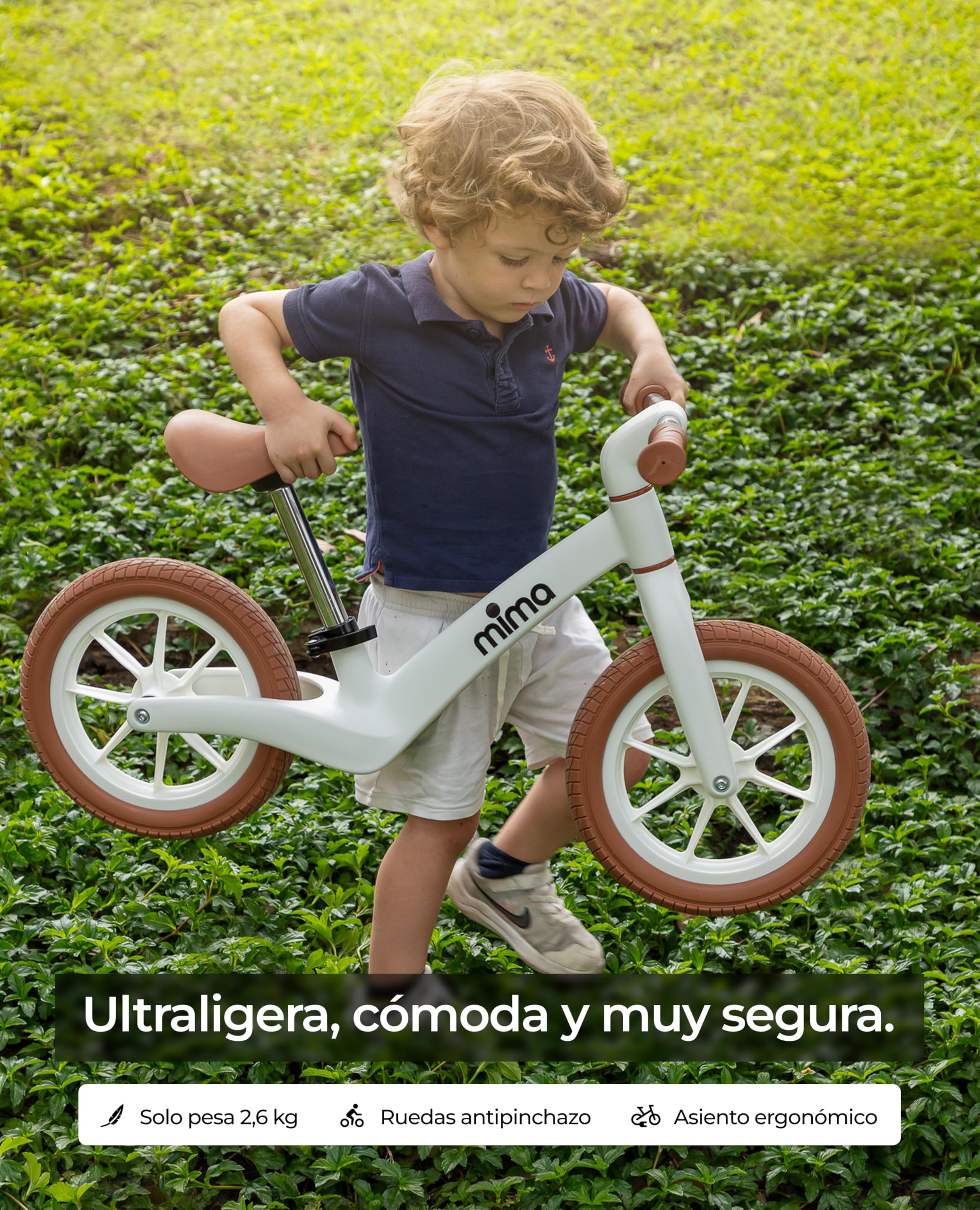 Mima Zoom Lite Bicicleta Sin Pedales para Niños 2, 3, 4 y 5 años | Bicicleta de Equilibrio Ultraligera | Asiento Ajustable | Ruedas Antipinchazo
