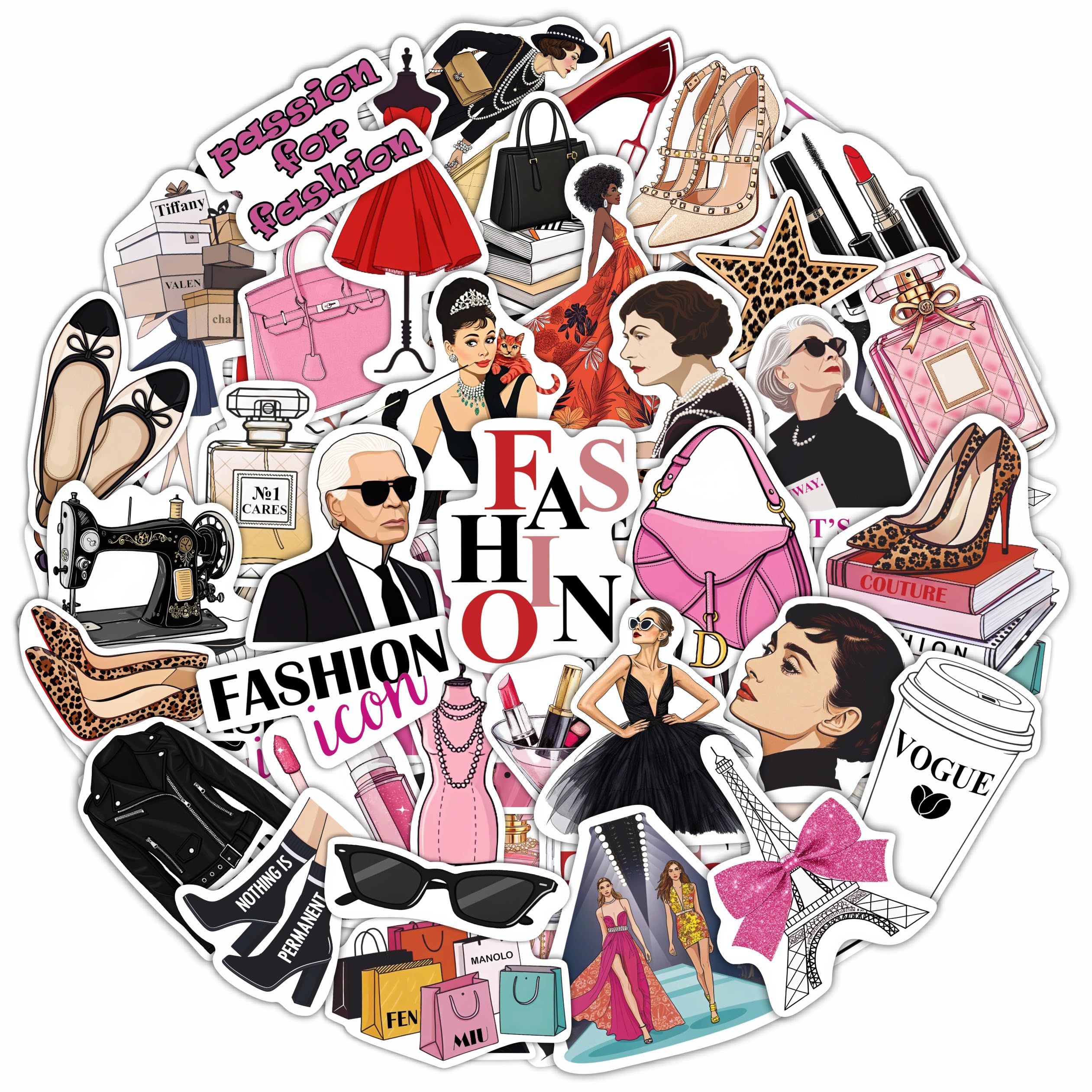 100Pcs Fashion Stickers for Water Bottles and Laptops - Fashion Gifts for Women, Party Decorations - Aethetic Stickers for Girls - Gifts for Women & Men — image 1
