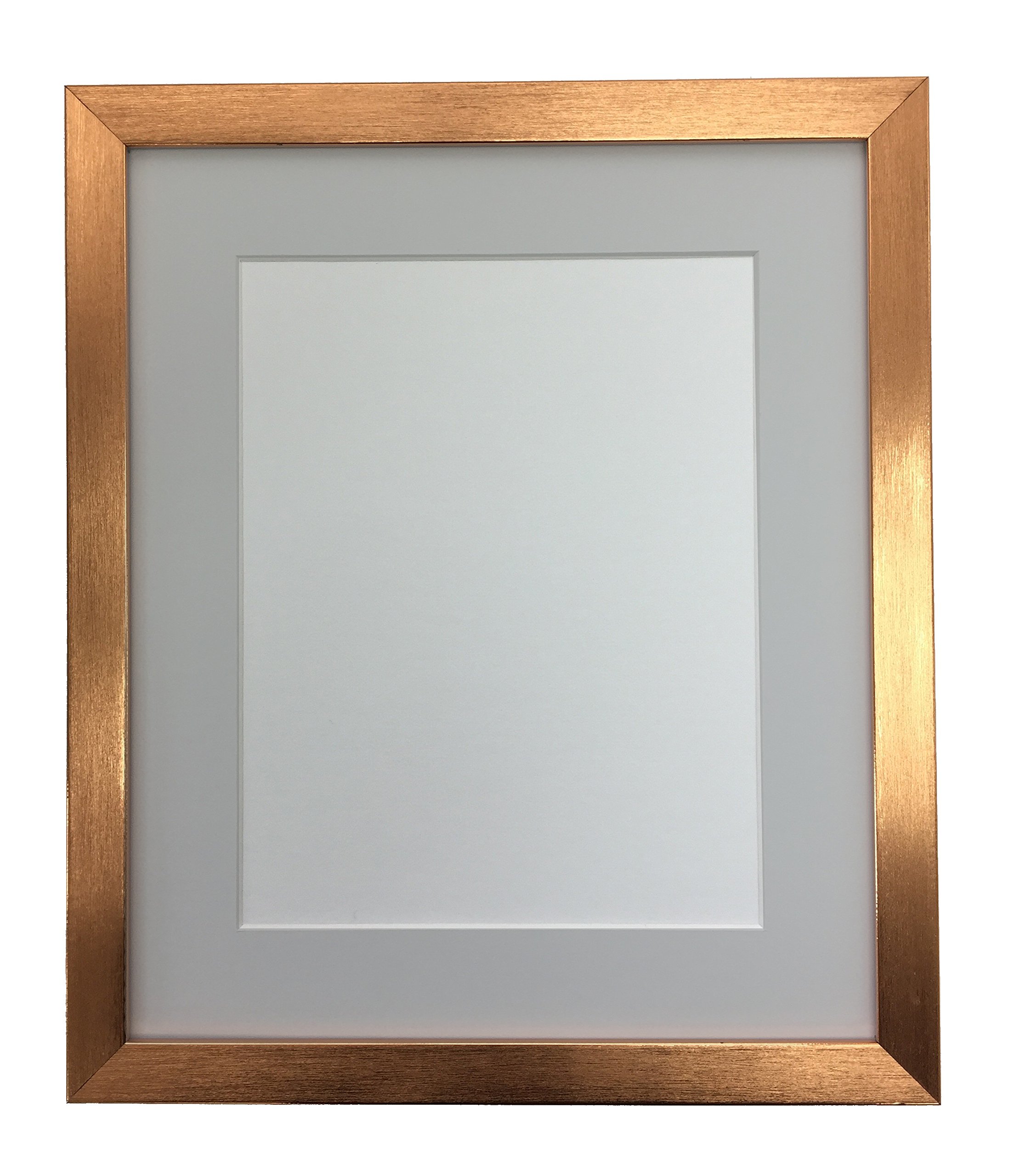 FRAMES BY POST 0.75 Inch Bronze Picture Photo Frame With Light Grey Mount 20 X16 Image Size 15 x 10 Inch Plastic Glass — image 1