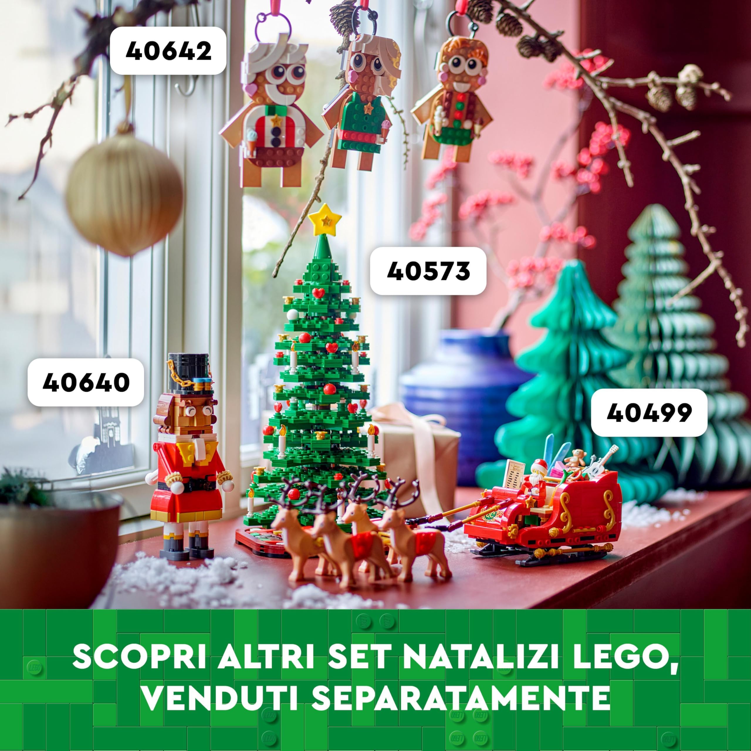 LEGO Albero di Natale - Giocattolo 2 in 1 da Costruire - Gioco Creativo per Bambini e Bambine da 9 Anni - Decorazione per la Casa da Collezione - Idea Regalo Natalizia per le Festività - 40573