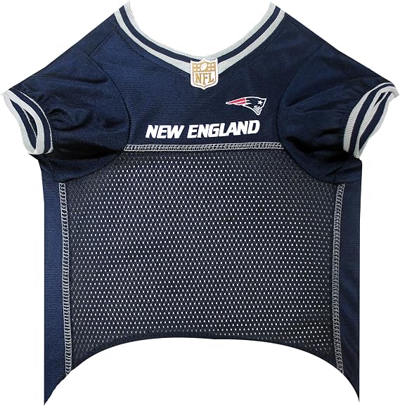 NFL New England Patriots Dog Jersey, Size: X-Small. Best Football Jersey Costume for Dogs & Cats. Licensed Jersey Shirt.