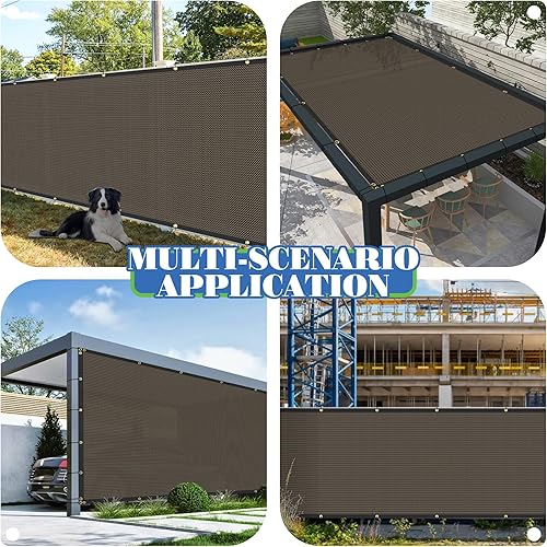 Miniatura 2 de ECOOPTS Valla de privacidad de 6'x8' con ojales de cobre, adecuada para cercas comerciales y jardines residenciales al aire libre, bloquea el 90% de