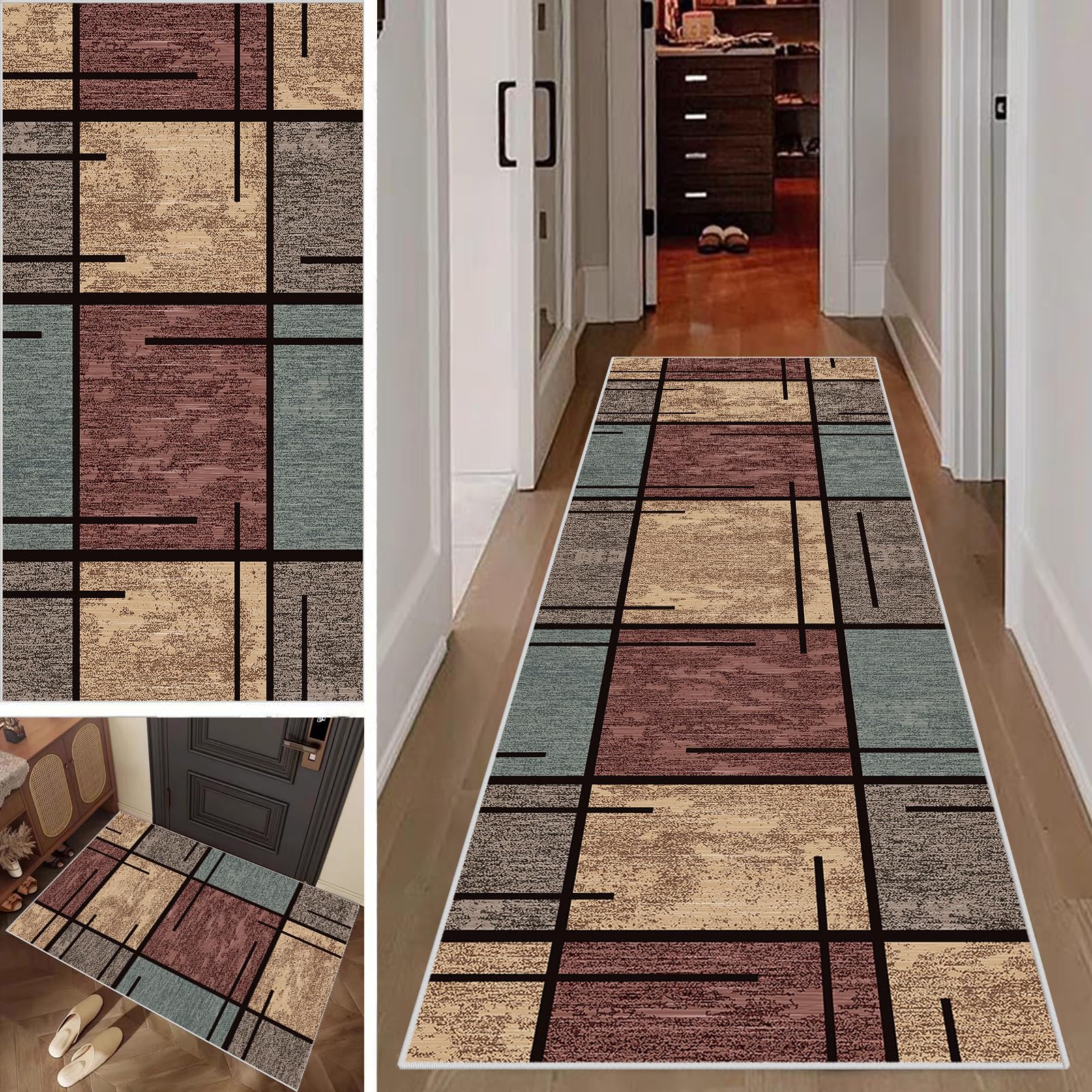 SUNMME Non Slip Kitchen Runner Rugs Carpet Runners for Hallway Machine Washable Hall Runner Narrow Rug Absorbent Area Rug Door Mats Runner Rug for Hallway Living Room Entryway 70 x 200 cm
