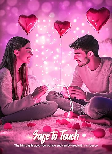 Miniatura 10 de Guirnalda de luces de Navidad con 100 bombillas transparentes en cable blanco, aprobada por UL para uso en interiores y exteriores, luces de árbol