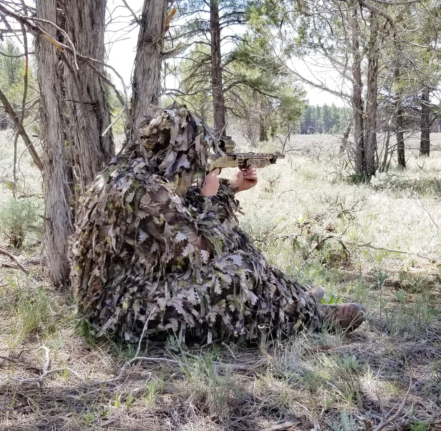 AUSCAMOTEK Ghillie Suit 3D Hybrid Camo Camouflage Lightweight Clothing Outdoor Gear Ghillie Suits, M/L & XL/XXL