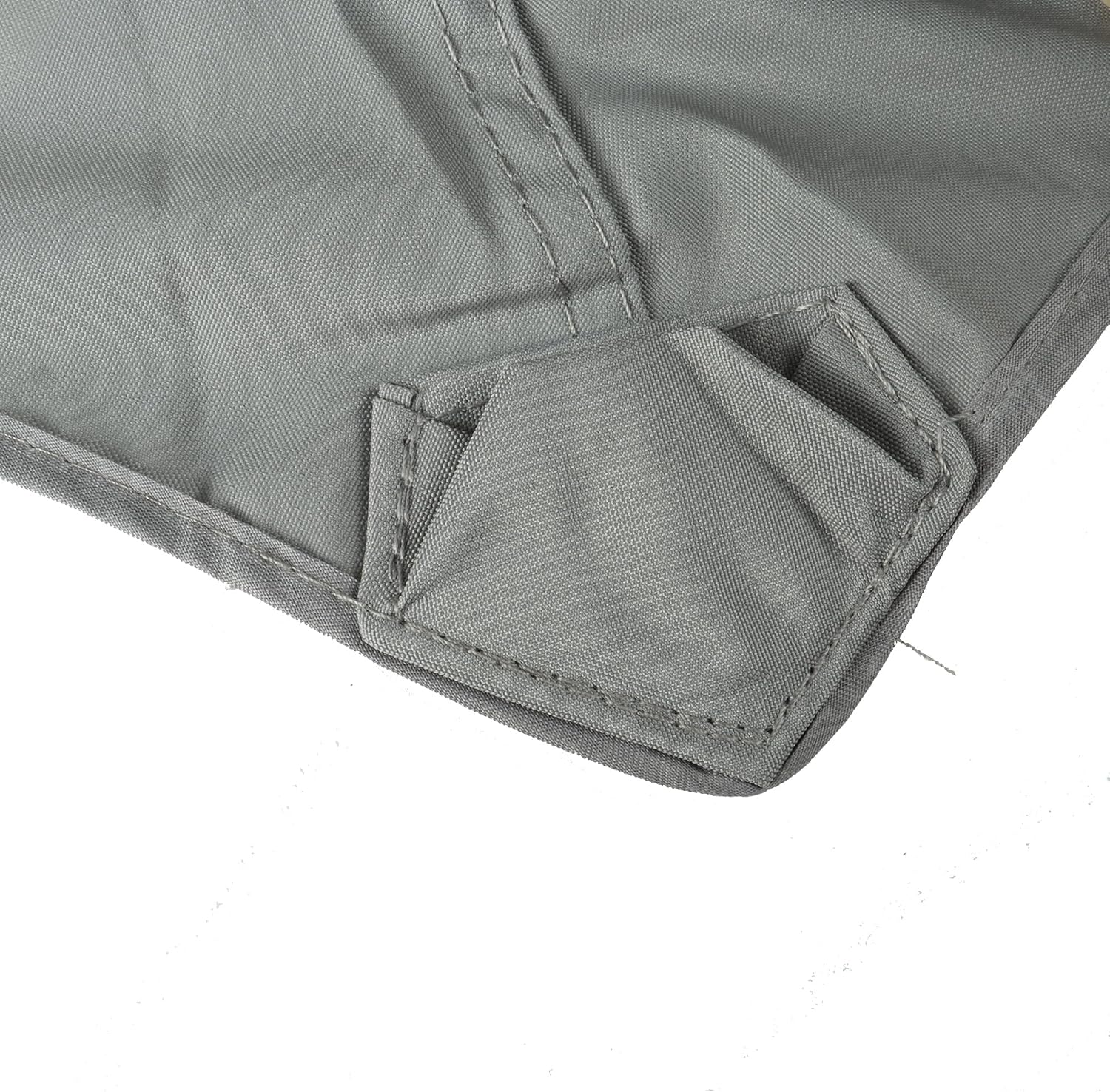 Replacement Canopy Top for 10x12 ft Heavy Duty Gazebo – Grey Polyester Roof Cover with UV Protection, Water-Repellent Fabric, Air Vents, Drainage Holes, and Mosquito Netting