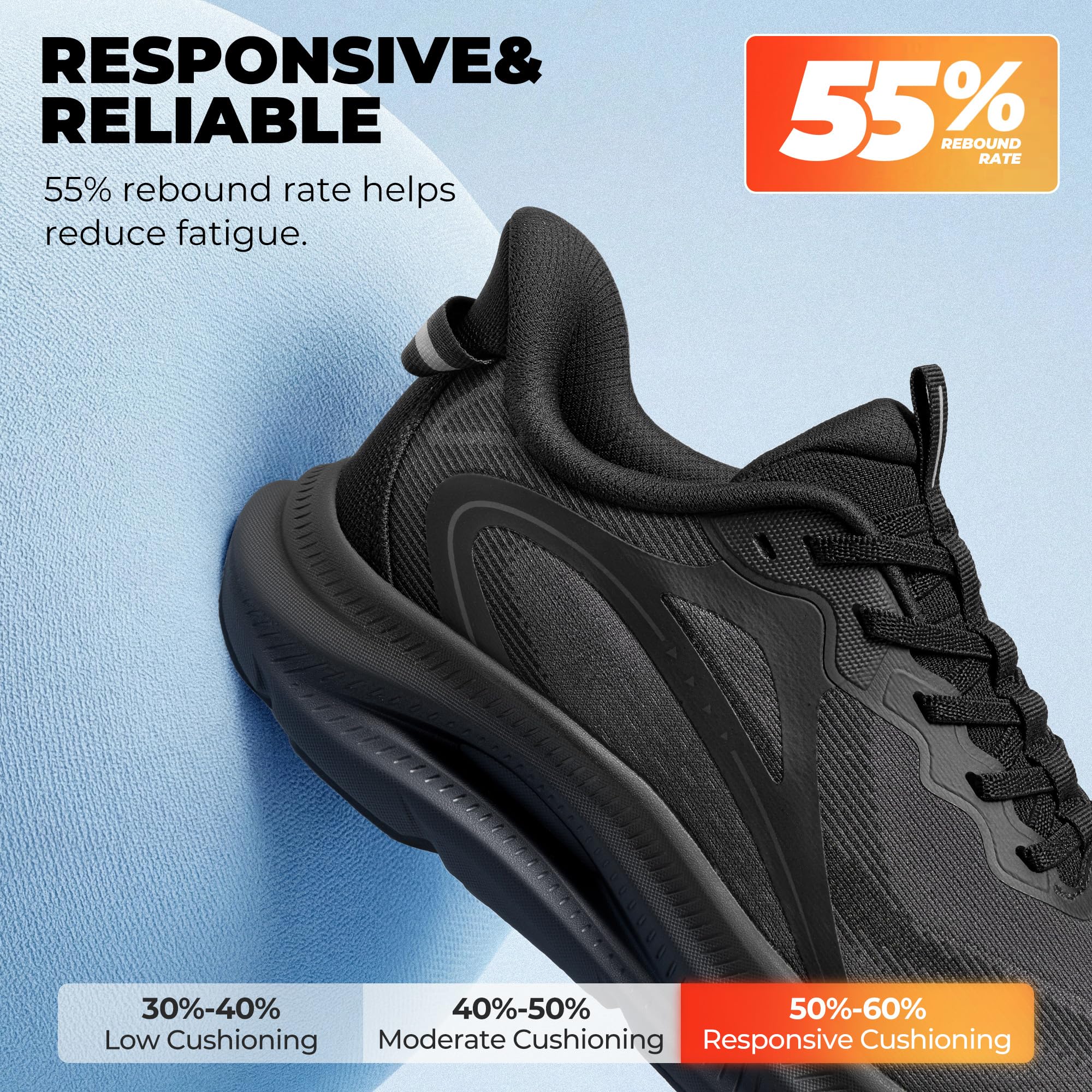 ALLSWIFIT Herren Slip-On Walking Schuhe Trainingsschuhe mit Dämpfung & Fußgewölbeunterstützung, Atmungsaktive Laufschuhe für Fitnessstudio/Gym/Running/Alltag