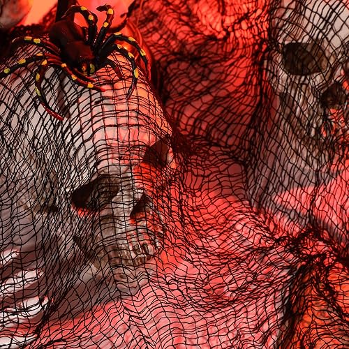 Miniatura 2 de Boao 3 piezas de tela espeluznante de Halloween, tela aterradora, entradas, gasa espeluznante, decoración de fiesta de Halloween, 72 x 30 pulgadas