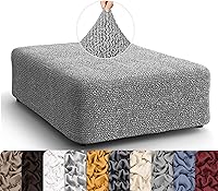 Vista 40 de PAULATO BY GA.I.CO. Funda otomana grande para taburete, funda de tela de poliéster suave, protector elástico de muebles de 1 pieza, colección Mango