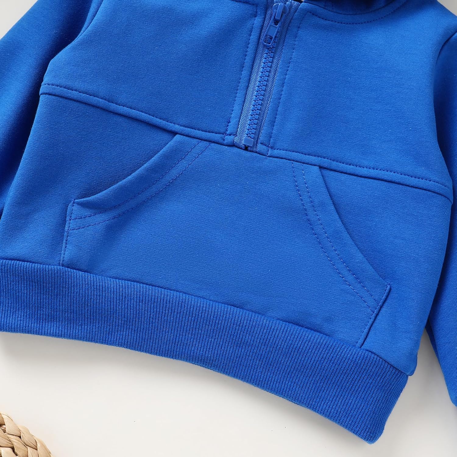 Happy Town Baby Clothes for Girls Boys Solid Color Half-Zip Sweatshirt and Sweatpants Outfits Set Fall Toddler Sweatsuit - Image 3