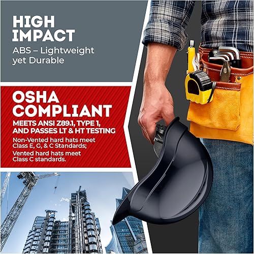 Miniatura 4 de ACERPAL Cap Style Vented Solid Color OSHA Hard Hat with 6 Point Suspension