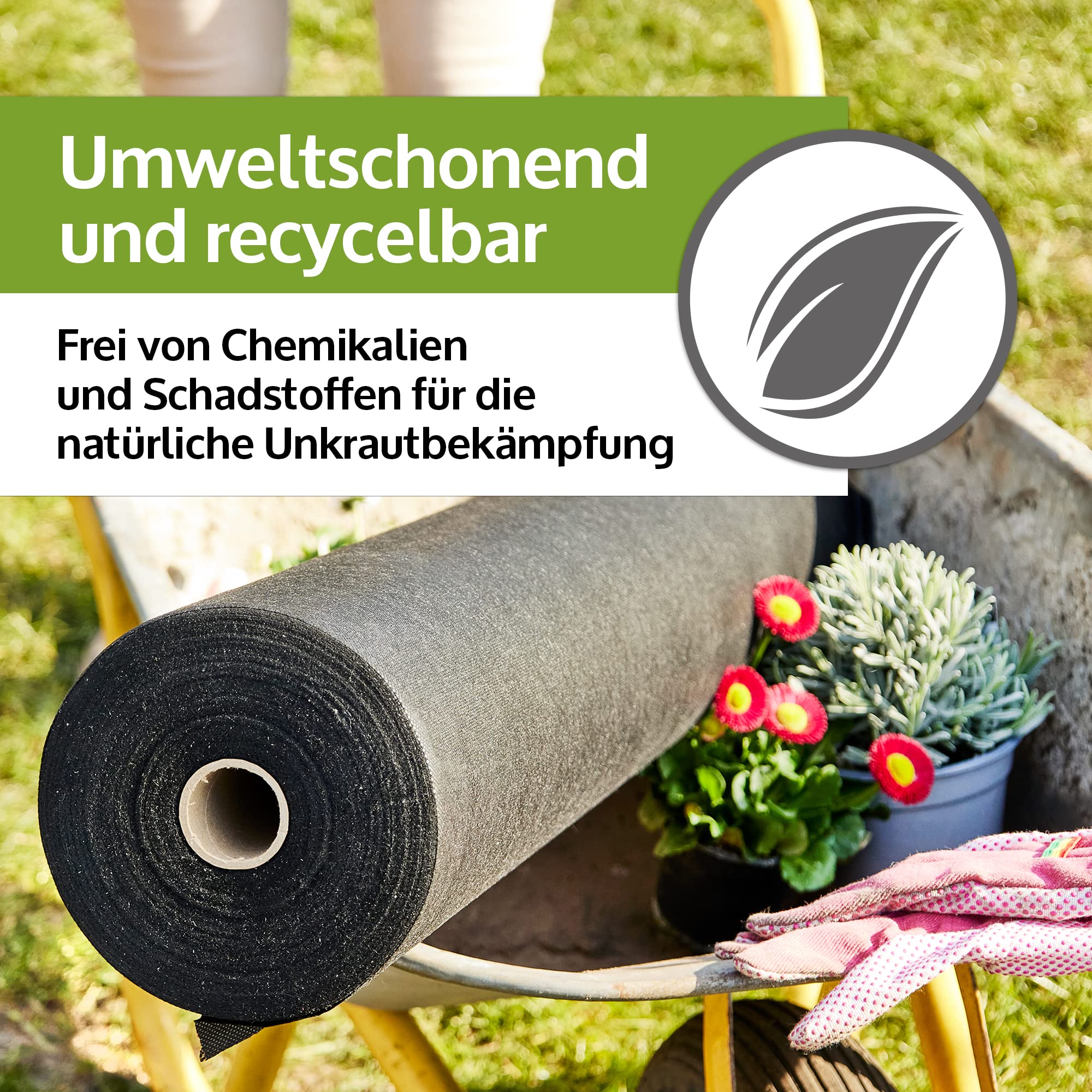 zooprinz Dickes und reißfestes Unkrautvlies – 25m, 50m oder 75m Gartenvlies auf praktischer Rolle – Unkrautfolie witterungsbeständig – Vlies Wasser- und luftdurchlässig – Perfekter Schutz vor Frost