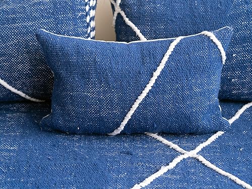 Miniatura 3 de arabicsofa Sofá de suelo colorido de estilo marroquí, cojines modulares hechos a mano (sofá de suelo azul de 18, 7 pies)