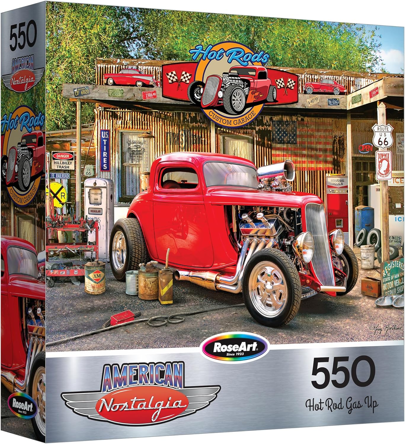 RoseArt - American Nostalgia - Hot Rod Flames - 550 Piece Jigsaw Puzzle for Adults