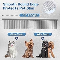 Vista 5 de Gimars 4CR - Tijeras 6 en 1 de acero inoxidable de aseo para mascotas, para perros, gatos y otros animales, resistentes con revestimiento de titanio.