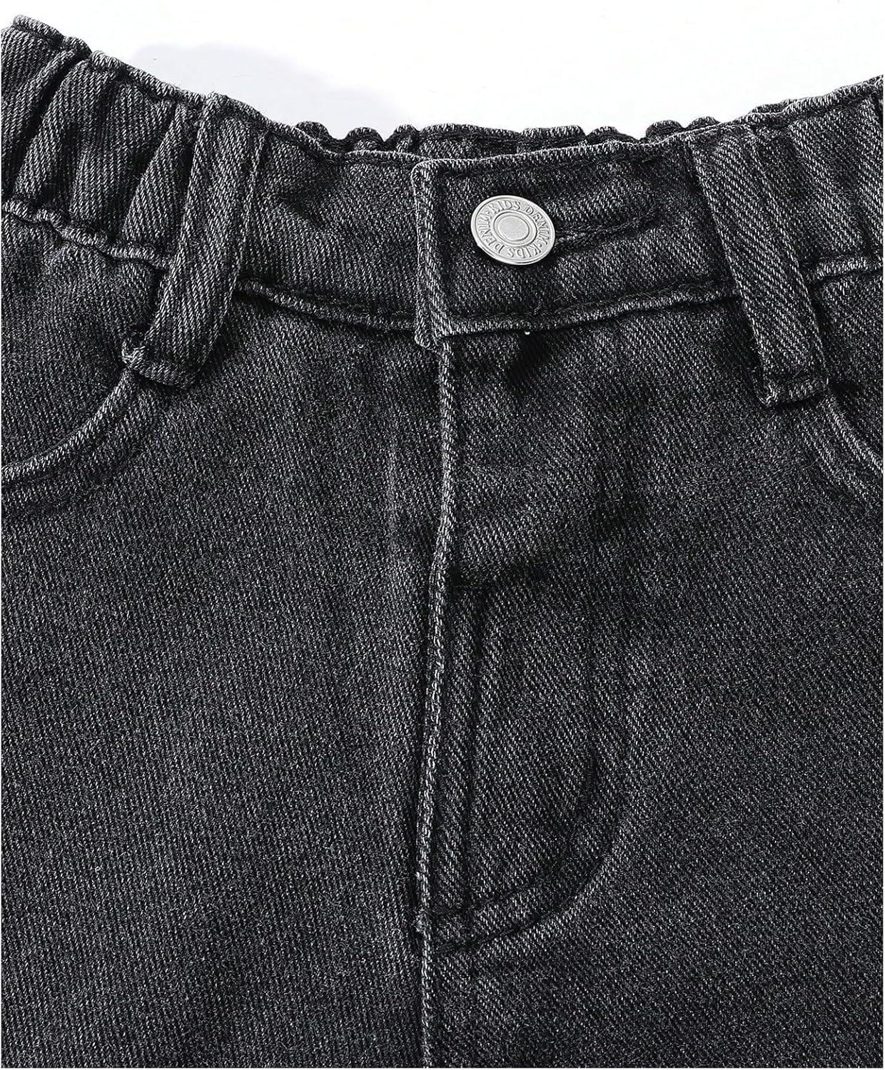 WDIRARA Toddler Girl's Baggy Cargo Jeans Elastic Waist Straight Leg Denim Pants with Flap Pockets - Image 5