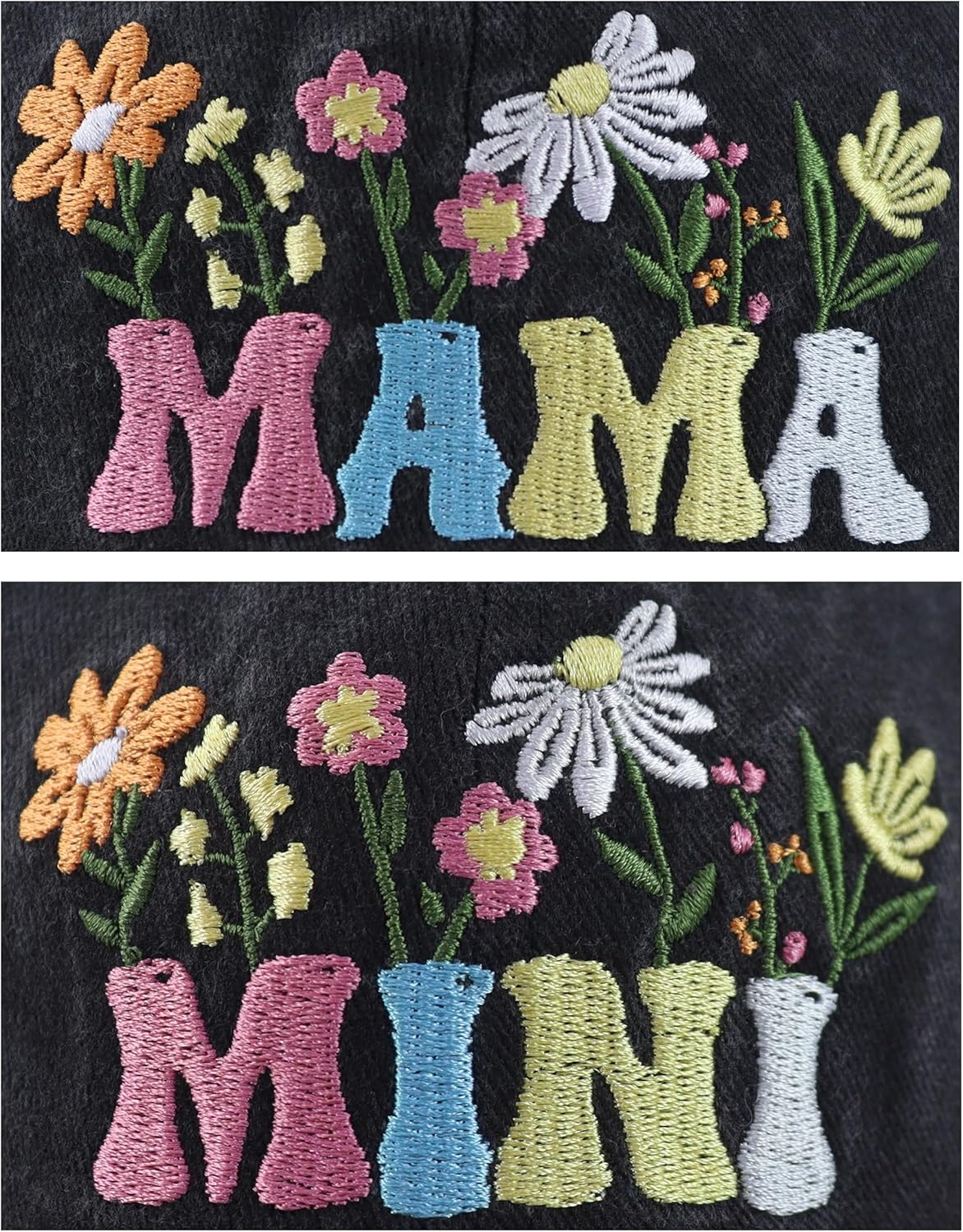 Mama and Mini Hats for Women Girls, Flower Decor Mom and Daughter Outfits Baseball Cap - Image 3